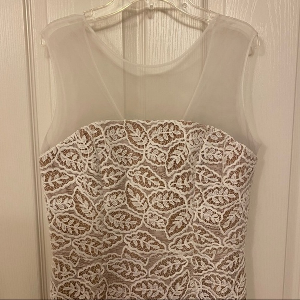 DRESS THE POPULATION Tegan Bodycon Cocktail Dress in Off White - Picture 5 of 13